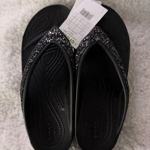 CROCS Black Glitter Sandals
